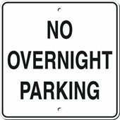 No overnight parking sign