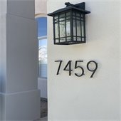 house numbers under a light