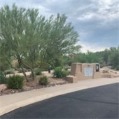 Mailbox area with rip rap to prevent erosion