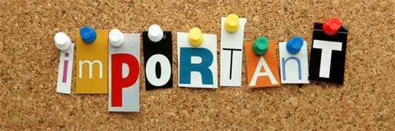 cutout letters spelling Important