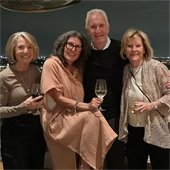 group of residents celebrating at a happy hour