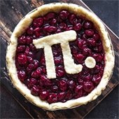 Cherry pie with pi symbol