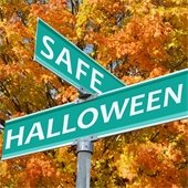 Safe halloween street signs