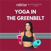 woman holding a yoga mat and Nekter drink