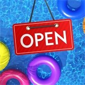 poop water with open sign over it