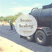 picture of street sealing with "Street Sealing" written over it