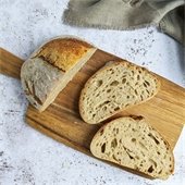pieces of cut sourdough on a board