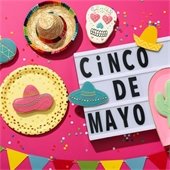 bright background with cinco de mayo items