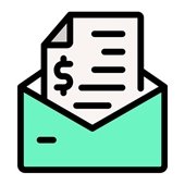 graphic of bill in an envelope