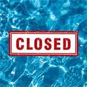 water with closed sign over it