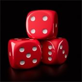 three red dice